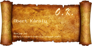 Obert Károly névjegykártya