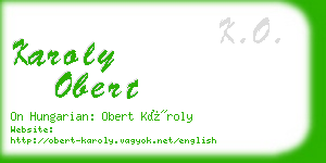 karoly obert business card